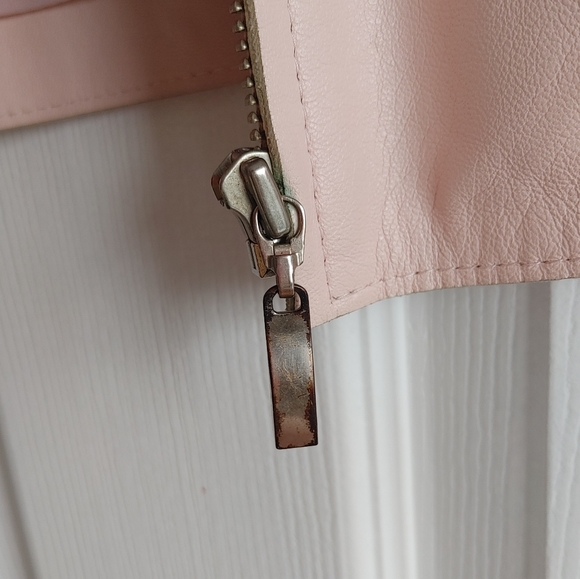 JOAN & DAVID Vintage Pale Pink Genuine Leather Jacket - Picture 9 of 10